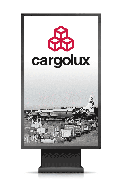 ECRAN-JCDECAUX Animation écran pour les 50 ans de Cargolux